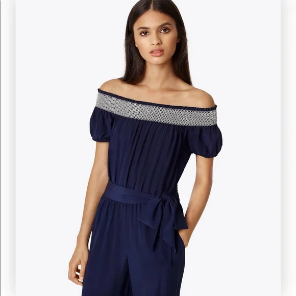 Tory Burch Pants Jumpsuits Tory Burch Navy Embroidered Off